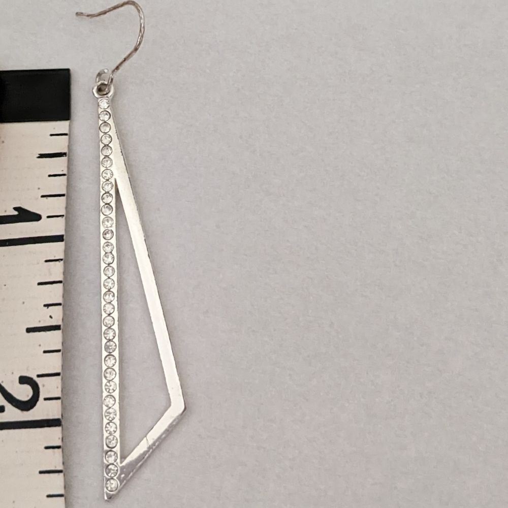 Triangle Rhinestone Earrings - Picture 3 of 5